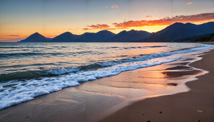 Le coucher du soleil sur la plage