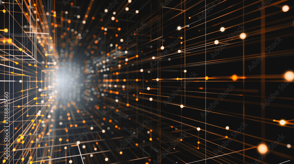 Poster digital data flow: a mesmerizing view of a digital data stream, the image conveys a sense of dynamic