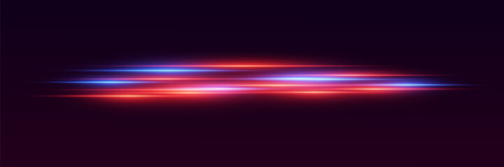 Realistic neon lines, high-speed flare of light. Vector illustration EPS10