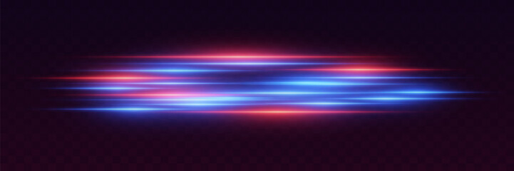 Realistic neon lines, high-speed flare of light. Vector illustration EPS10