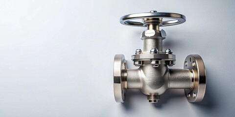 Industrial Valve: Clean, Clinical Above Shot with Copy Space