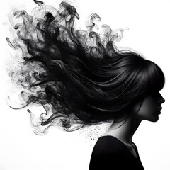 Fototapeta premium black and white hair
