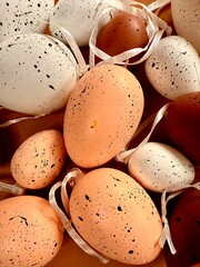 Colorful Easter eggs background. High quality photo