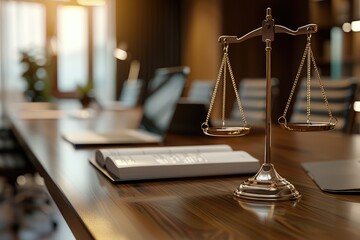 A holographic representation of justice scales network backdrop