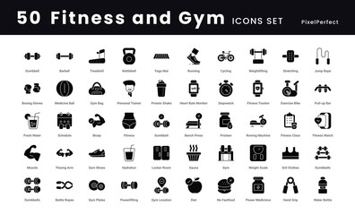 get a fitness and gym vector icons set use for ui ux, web, presentation, etc