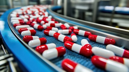 A pharmaceutical manufacturing plant with automated pill packaging machines.