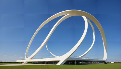 Le bâtiment en forme d'anneau blanc