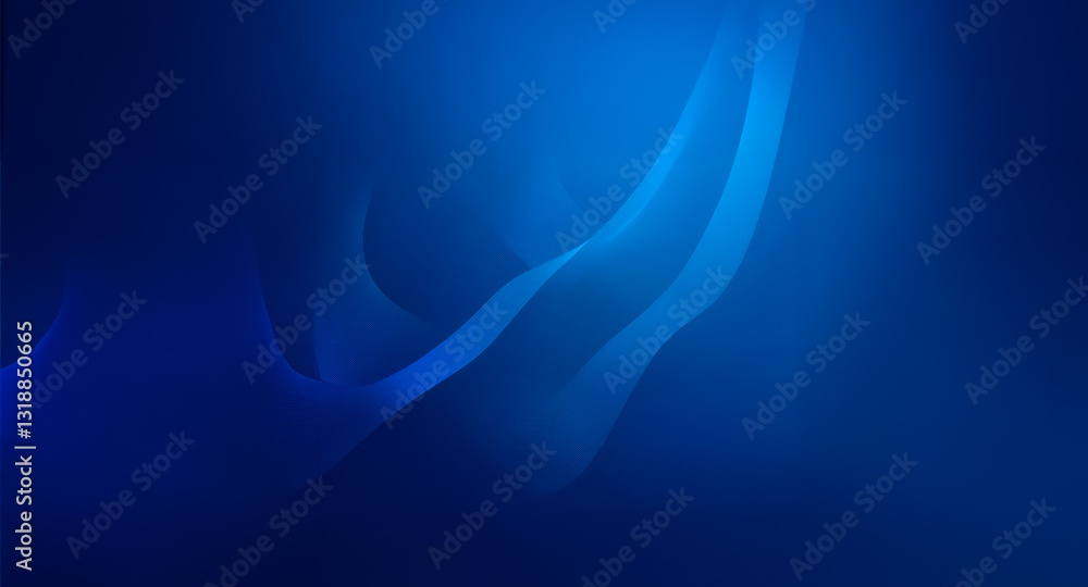Poster Abstract blue background featuring smooth, flowing curves in varying shades, creating a soft and dynamic visual texture.