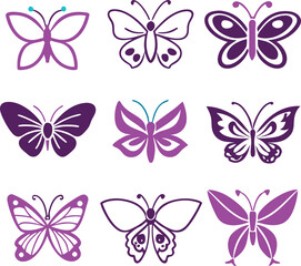 colorful butterfly, a vector set of colorful butterfly illustrations