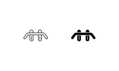 Pull-up Bar icons set line and glyph vector stock illustration