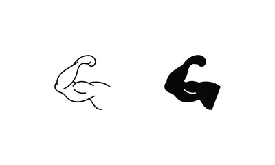 Muscle icons set line and glyph vector stock illustration