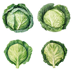Fototapeta premium Fresh cabbage harvest local farm food photography vibrant green aerial view healthy eating concept