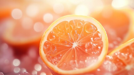 A vibrant orange radiates health, surrounded by abstract symbols of joy and mental well-being, evoking warmth and positivity.
