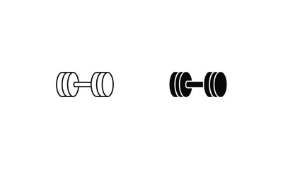 Powerlifting icons set line and glyph vector stock illustration