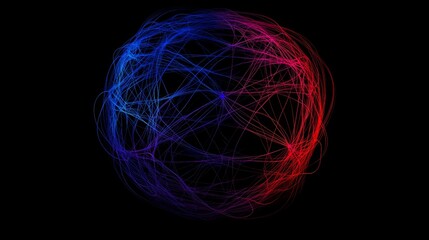 Abstract 3D globe with glowing connection lines, symbolizing global connectivity and digital networks.
