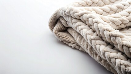 Organic Cotton Blanket Texture: Soft, Cozy Macro Flat Lay