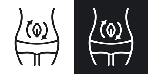 Detox icon set in black and white stroke lines