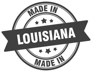 Made in Louisiana round sign. Made in Louisiana stamp.