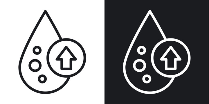 High cholesterol icon set in black and white stroke lines