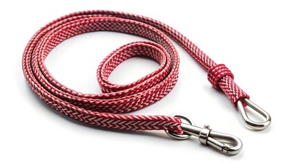 Fototapeta premium Overhead Flat Lay Pet Leash Reviews on White Background - Clean & Minimal Design
