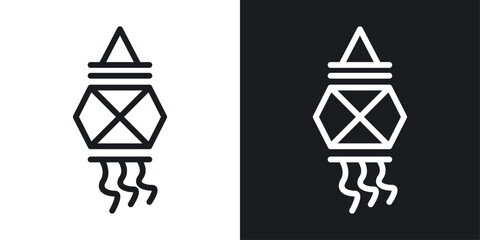 Kandeel icon set in black and white stroke lines