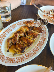 Grilled quail on skewers