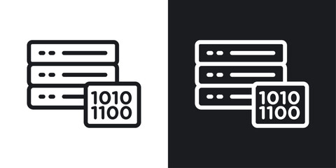 Master data icon set in black and white stroke lines