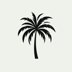 Obraz premium Palm Tree silhouette in black on a white background
