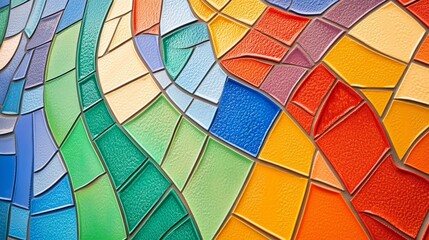 Fototapeta premium Colorful Geometric Mosaic Symbolizing Diversity and Unity in Harmony 