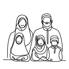 Line Art Family Portrait