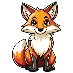 Obraz premium red fox cartoon