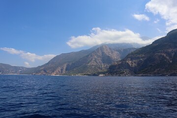 Aegean Sea view near the Dead Sea (Olu Deniz) in Fethiye, Mugla, Turkey.