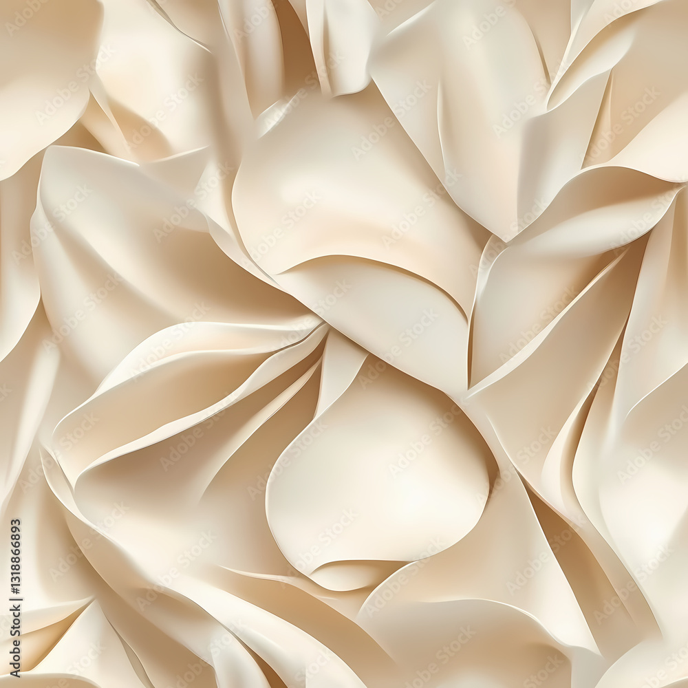 Poster soft beige fabric folds create elegant texture in natural light generative ai