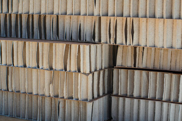 Honeycomb cardboard. Reboard packaging. Recyclable craft paper.