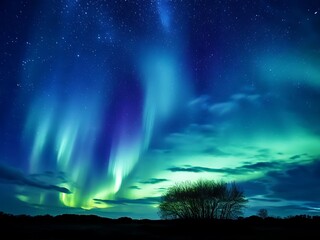 Aurora Borealis Dancing Across a Starry Night Sky