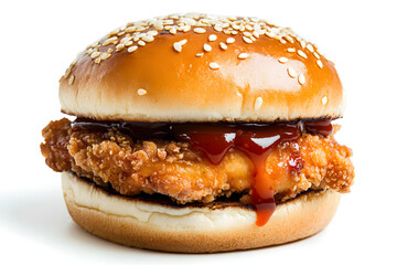 Crispy Chicken Burger with BBQ Sauce