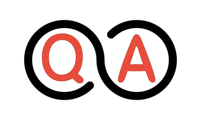 Fototapeta premium q and a round outline infinity pictogram, question and answer outline icon, social media problem and solution sign