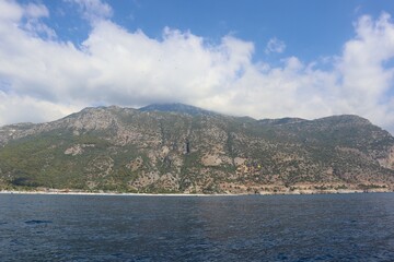 Aegean Sea and costal view near the Dead Sea (Olu Deniz) in Fethiye, Mugla, Turkey.