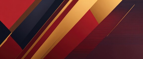 Fototapeta premium Red and Golden lines flat design dark gradient background