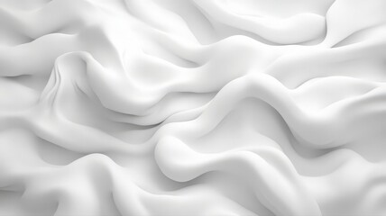 Obraz premium Abstract White Fabric Texture: Smooth Waves and Gentle Folds