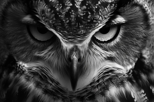 Intense Owl Gaze. Generative AI