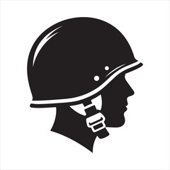 Soldier Helmet Logo Design, Military Vector Illustration