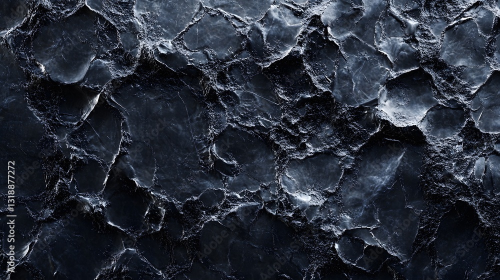 Poster abstract image showing a dark textured surface with visible cracks