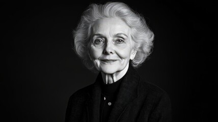 Fototapeta premium Portrait of a Senior Woman with Gray Hair
