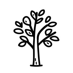 Stylized tree design featuring whimsical branches and leaves, perfect for nature-inspired art or decor