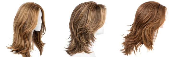 Naklejka premium Set of A photo hair with out face isolated on a transparent background