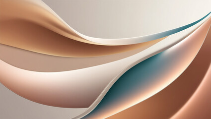 Cream color backdrop for a product presentation. Soft Pastel Coral, Teal, and Peach Smooth Gradient. Balancing Lines and Curves. Dimensional Nordic simple lines. 