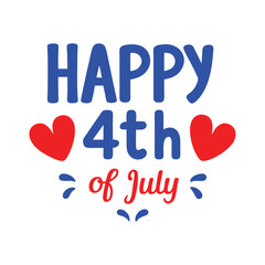 Happy 4th of July Typography and Text Vector Art Illustration for Independence Day