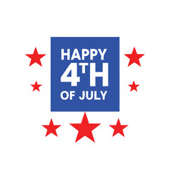 Happy 4th of July Typography and Text Vector Art Illustration for Independence Day