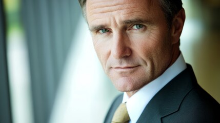 Confident business professional in formal attire, embodying leadership and professionalism.
